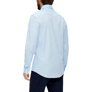 s.Oliver - BLACK LABEL - Overhemd - Blauw - Slim Fit, Haaienkraag, Lange Mouwen