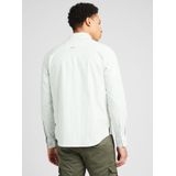 s.Oliver - Overhemd - Groen/Wit - Katoen - Gestreept, Knoopsluiting, Button-down Kraag, Lange Mouw