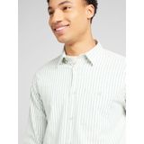 s.Oliver - Overhemd - Groen/Wit - Katoen - Gestreept, Knoopsluiting, Button-down Kraag, Lange Mouw