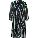 s.Oliver BLACK LABEL - Jurk - Navy - Chiffon - Knielengte - Lange Mouw