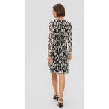 s.Oliver - Elegante Mesh-Jurk - Wikkellook - Zwart - Polyester