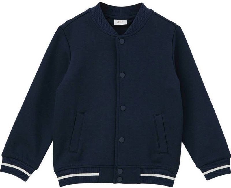 s.Oliver - Baseball Jas - Blauw - Katoenmix - Opstaande Kraag