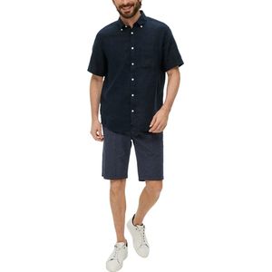 s.Oliver - Overhemd - Marine - Regular Fit - Halve Mouw