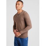 s.Oliver - Trui - Bruin - Knitwear - Ronde Hals, Lange Mouw, Normale Pasvorm