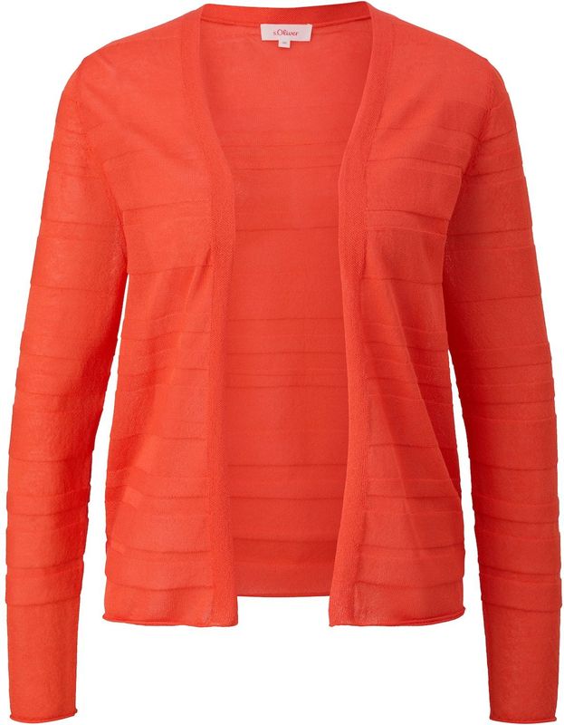 s.Oliver - Gebreid Vest - Kreeft - V-hals - Lange Mouw