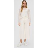 s.Oliver - Trui - Ecru - Knitwear - Ronde Hals, Lange Mouw, Losse Pasvorm