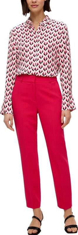 s.Oliver BLACK LABEL - Pantalon - Framboos - Slimfit - High Waist - 7/8 Lengte