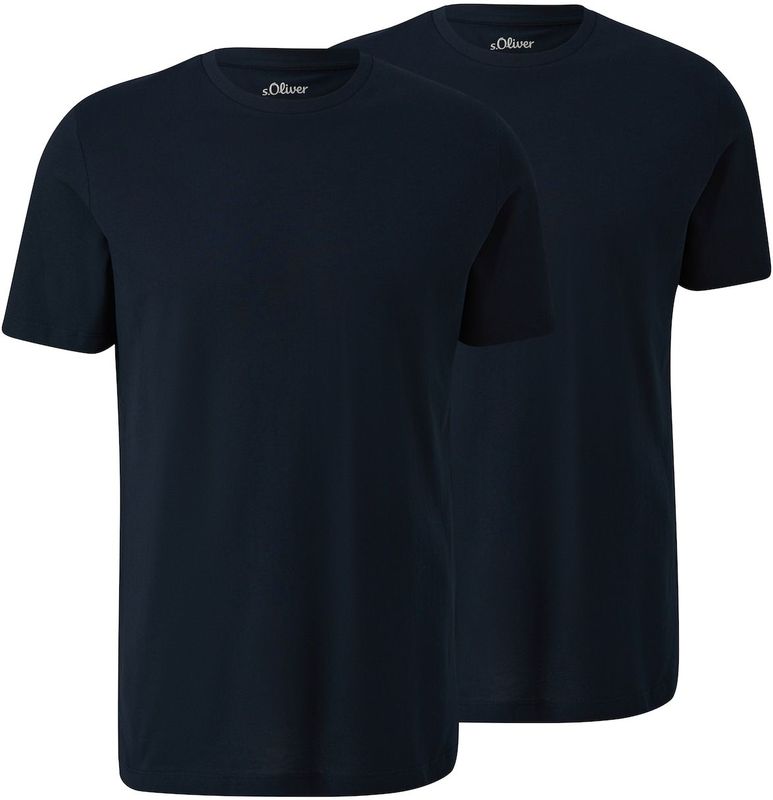 s.Oliver - Shirt - Donkerblauw - Jersey - 2 Pack