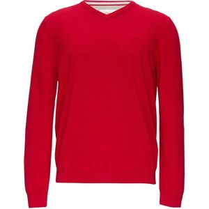 Gebreide Trui - Katoen - V-hals - Geborduurd Logo - Heren