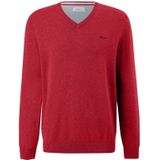 Gebreide Trui - Katoen - V-hals - Geborduurd Logo - Heren