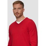 Gebreide Trui - Katoen - V-hals - Geborduurd Logo - Heren