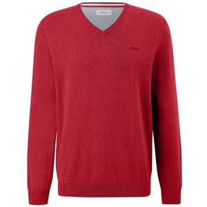 Gebreide Trui - Katoen - V-hals - Geborduurd Logo - Heren