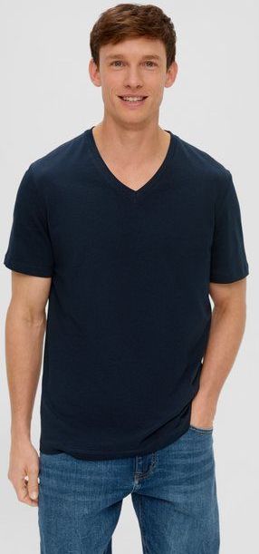 s.Oliver - Shirt - Navy - 3 Pack - Kwartmouw - Ronde Hals - Effen