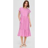 Jurk - Relaxed Fit - Katoen - Geweven Structuur - Ronde Hals