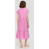 Jurk - Relaxed Fit - Katoen - Geweven Structuur - Ronde Hals