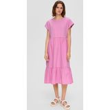 Jurk - Relaxed Fit - Katoen - Geweven Structuur - Ronde Hals