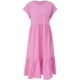 Jurk - Relaxed Fit - Katoen - Geweven Structuur - Ronde Hals