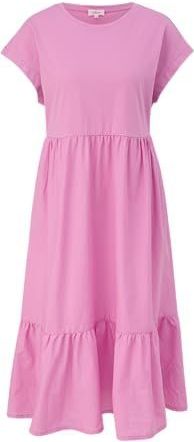 Jurk - Relaxed Fit - Katoen - Geweven Structuur - Ronde Hals