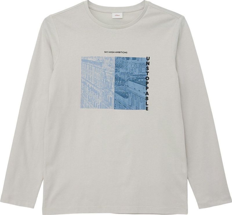 s.Oliver - Jongens T-shirt - Grijs - Lange Mouwen - Loose Fit