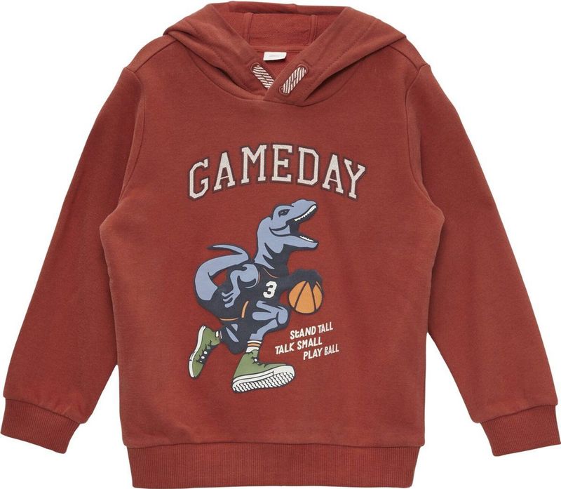 s.Oliver - Sweatshirt - Robijnrood - Regular Fit - Katoenmix met Capuchon