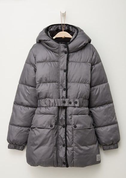 s.Oliver RED LABEL - Outdoorjack - Shiny Grey - Capuchon - 2 Steekzakken