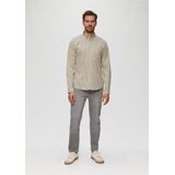 s.Oliver - Herenhemd - Bruin - Slim Fit - Buttondown-kraag