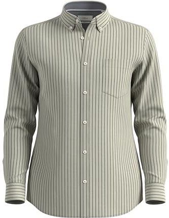 s.Oliver - Herenhemd - Bruin - Slim Fit - Buttondown-kraag