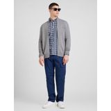 s.Oliver - Geruit Overhemd - Kleur: Wit Blauw Ruit - Knoopsluiting