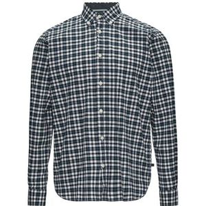 s.Oliver - Overhemd - Navy/Lichtblauw/Wit - Katoen - Geruit, Button-down, Lange Mouw