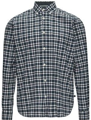 s.Oliver - Geruit Overhemd - Kleur: Wit Blauw Ruit - Knoopsluiting