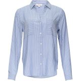 s.Oliver - Regular Fit - Blouse - Gestreept - Viscose, Lange Mouwen, Borstzakken