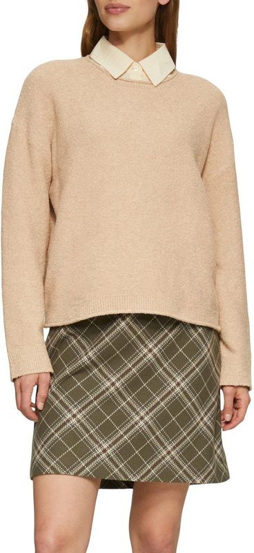 s.Oliver - Trui - Lichtbruin - Knitwear - Ronde Hals - Losse Pasvorm