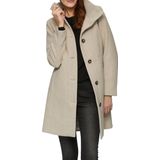 s.Oliver - Tussenmantel - Lichtbeige - Klassieke Mantel - Knoopsluiting, Licht Gevoerd, Ritszakken