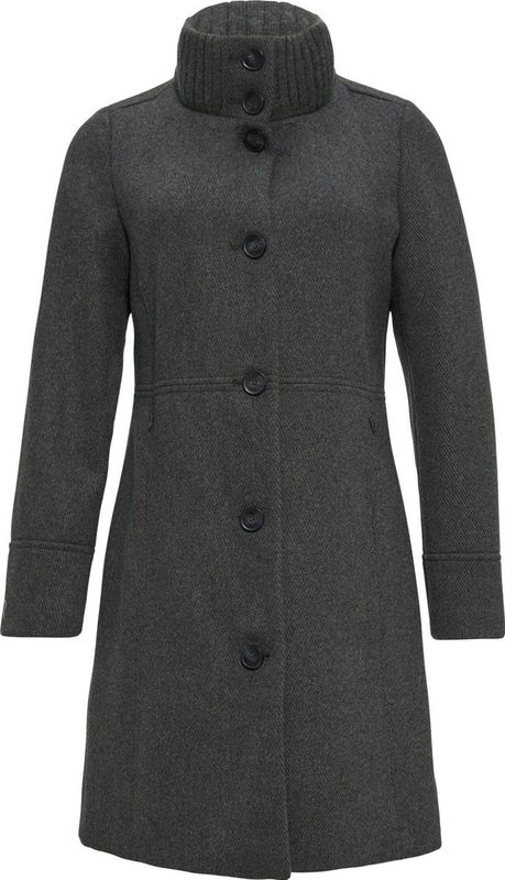 s.Oliver - Tussenmantel - Lichtbeige - Klassieke Mantel - Knoopsluiting, Licht Gevoerd, Ritszakken