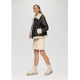 Bikerjack - Color-Blocking - Imitatieleder - Warm Gevoerd