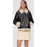 Bikerjack - Color-Blocking - Imitatieleder - Warm Gevoerd