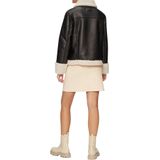 Bikerjack - Color-Blocking - Imitatieleder - Warm Gevoerd