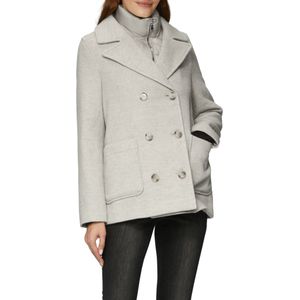 s.Oliver - Caban - Kleur Off White Melange - Materiaal met Uitneembare Voering