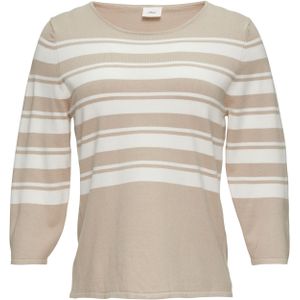 s.Oliver BLACK LABEL - Trui - Lichtbeige/Wit - Gebreide Truien