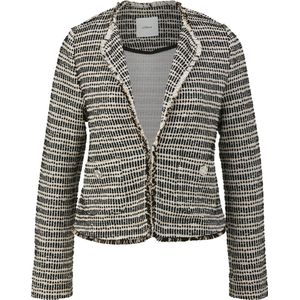 Korte Jas - Bouclé Look - Regular Fit - Zwart - Lange Mouwen