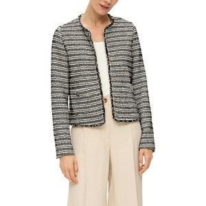 Korte Jas - Bouclé Look - Regular Fit - Ronde Hals - Lange Mouwen - Zakken