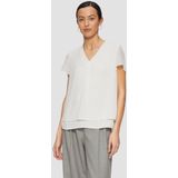 s.Oliver BLACK LABEL Blouse - Wit - Dubbel-Laag-Look - V-Halslijn