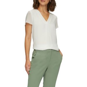s.Oliver BLACK LABEL - Blouseshirt - Effen - Polyester - V-hals - Korte Mouwen