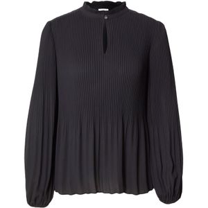 s.Oliver BLACK LABEL Blouse - Black - Plissé-Mouwen - Opstaande Kraag