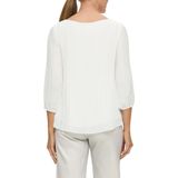 Chiffon Blouse - Licht - Regular Fit - Ronde Hals - 3/4-Mouwen