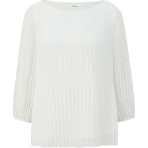 Chiffon Blouse - Licht - Regular Fit - Ronde Hals - 3/4-Mouwen