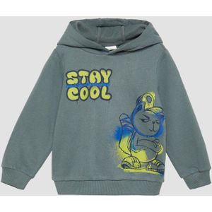 s.Oliver - Sweatshirt - Blauw - Met Capuchon - Motiefprint