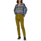 Blouse - Navy Khaki - Geruit - V-halslijn - Zonder Capuchon