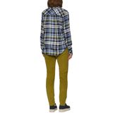 Blouse - Navy Khaki - Geruit - V-halslijn - Zonder Capuchon