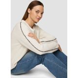 s.Oliver - Gebreid Vest - Crème - Knoopsluiting - V-hals